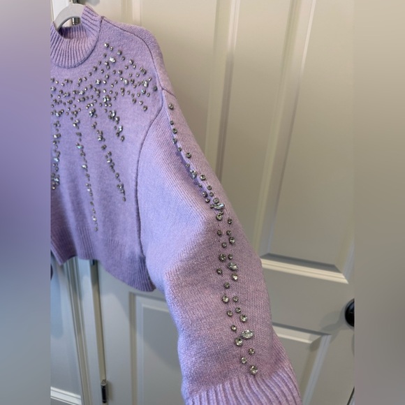 Anthropologie Pilcro Embellished Lilac Sweater NWT - Picture 6 of 13